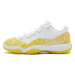 Jordan Air Jordan 11 Low Yellow Snakeskin Trendy Low Top Retro Basketball Shoes Women's