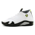 Jordan Air Jordan 14 Retro White Chartreuse Slip ResistantSupportive FitSupport High Top Retro Basketball Shoes Men's White