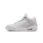 Jordan Air Jordan 3 Leather Pure Money Mid Top Retro Basketball Shoes Men's White