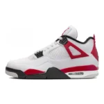 Jordan Air Jordan 4 Neutral Grey Red Cement Comfortable Mid Top Retro Basketball Shoes Style Black Red