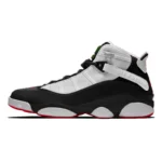 Jordan Air Jordan 6 Rings CushioningSlip ResistantDurable Mid Top Retro Basketball Shoes Men'sStyle BlackWhiteRed