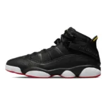 Jordan Air Jordan 6 Rings Comfortable Slip ResistantDurableSupportive FitSupport High Top Retro Basketball Shoes Men's BlackRed