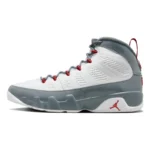 Jordan Air Jordan 9 Fire Red Leather Comfortable Slip Resistant DurableSupportive Fit High Top Retro Basketball Shoes Men's