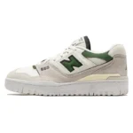 New Balance NB 550 Durable Breathable Low Top Running Shoes White Green