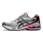 Asics Gel-Kayano 14 Fabric Synthetic Leather Low Top Running Shoes Unisex White Red