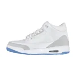 JordanAir Jordan 3 Retro Pure White Versatile Comfortable GS Non Slip Cushioning Wear Resistant Basketball Shoes