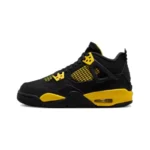 JordanAir Jordan 4 Thunder Leather Sport Comfortable GS Non Slip Cushioning Basketball Shoes Unisex